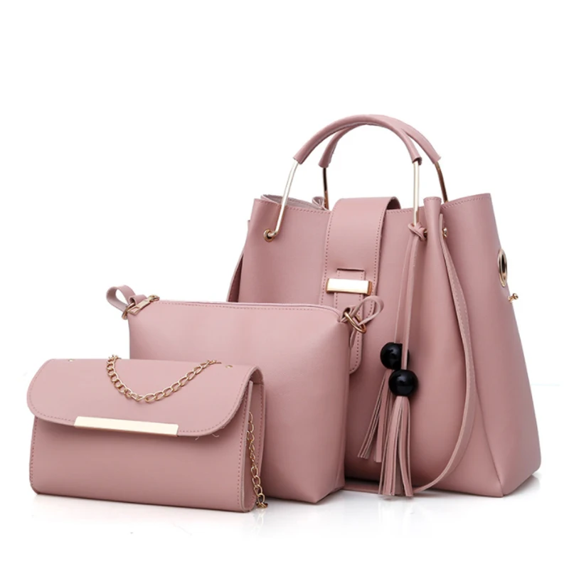 

factory direct selling european and american style three piece fashionable tassel single shoulder crossbite mother bag, Multi