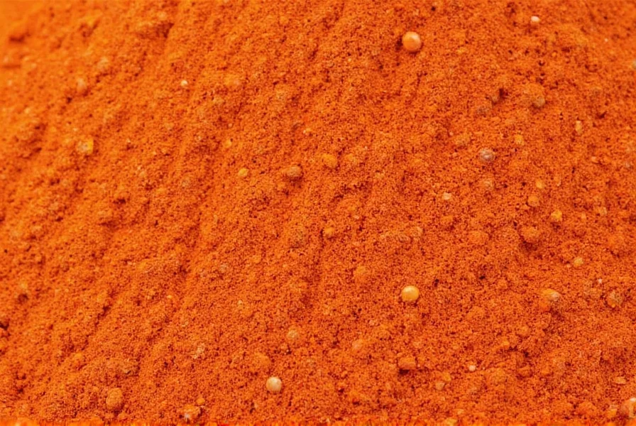 Jar of pimento powder on a wooden table