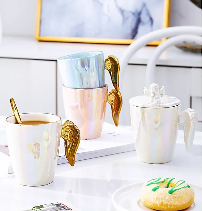 

Creative gift happy mother's day cups ceramic best mom ever coffee mug with lid and spoon and gift box, White, black