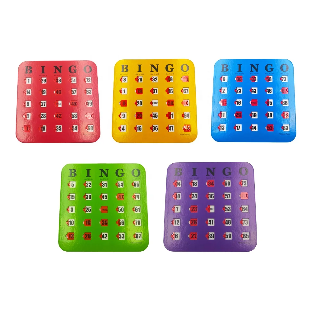 Easy Read Colorful Bingo Heavy Duty Jumbo Shutter Slide Bingo Cards