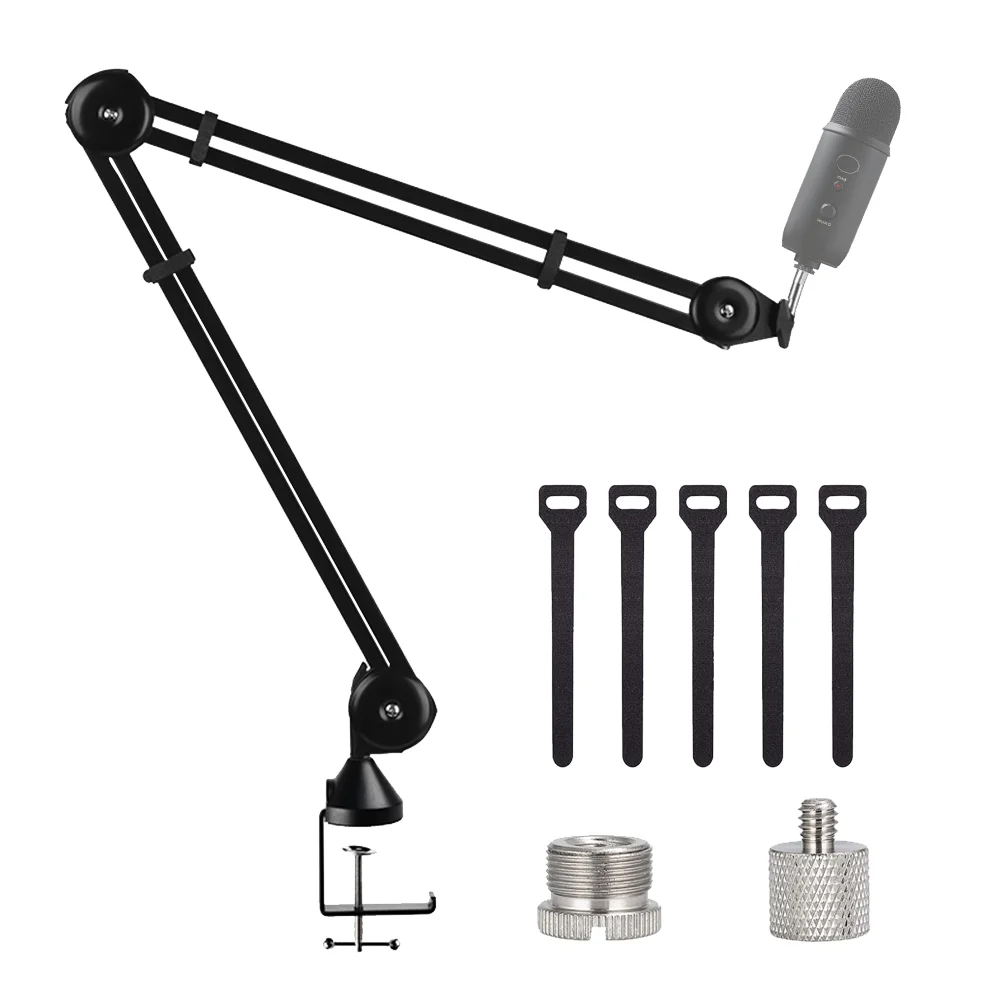 

professional desktop microphone stand boom arm mount mobile bracket boom scissor arm mount, Black