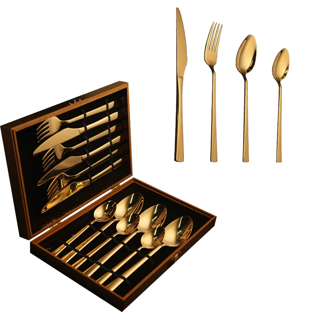 

knife set stainless steel gold flatware fork cutlery set for wedding party