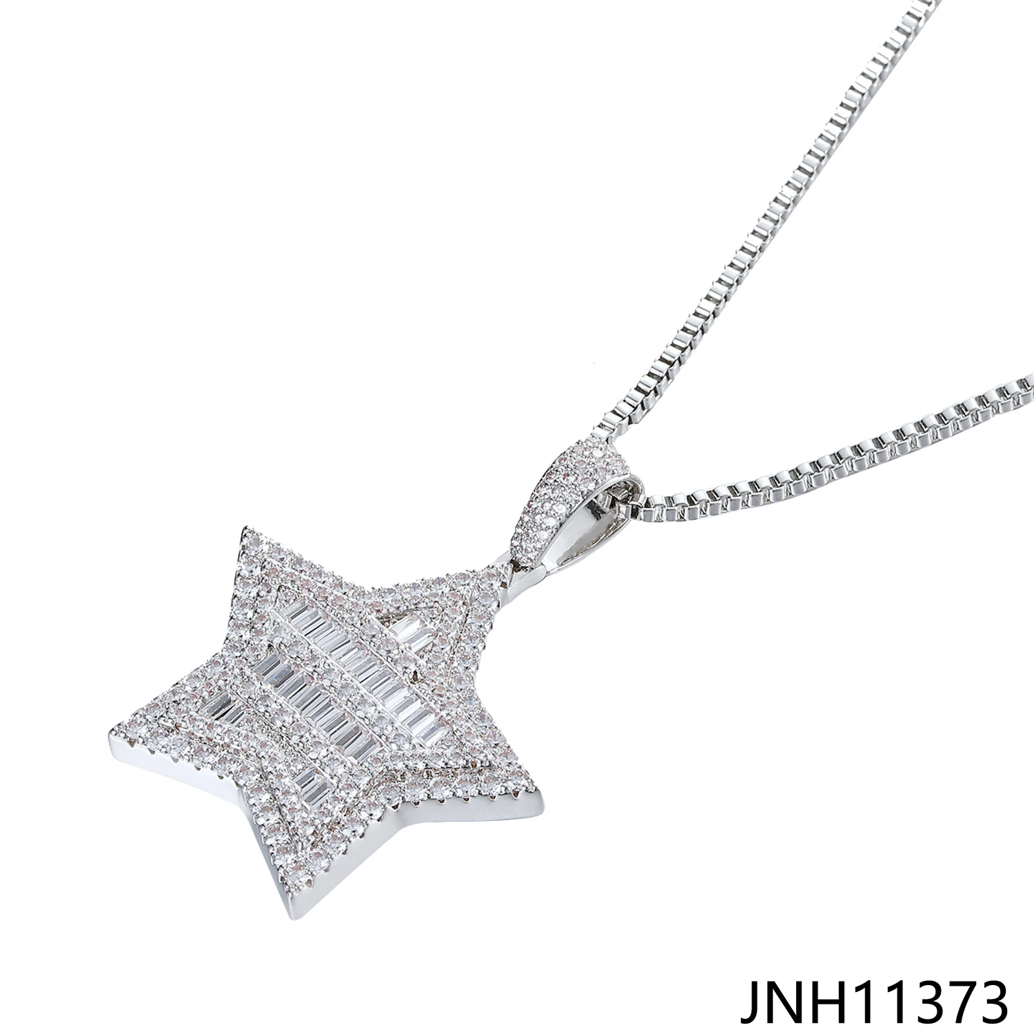 jasen珠宝定制嘻哈银星吊坠男女珠宝饰品项链