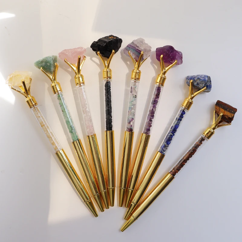 

wholesale crystal pens crystal stones healing gift custom logo pen crystal stylus ballpoint pen