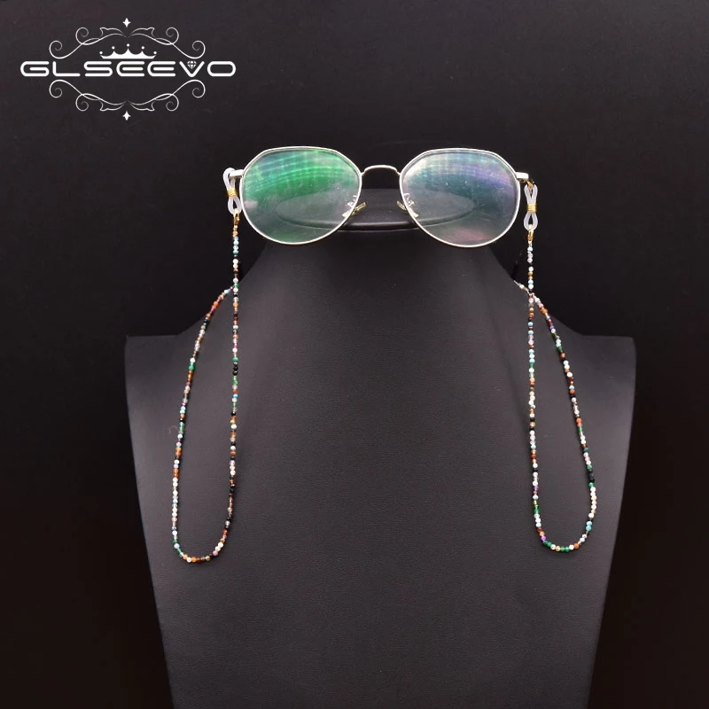 

2022 New Arrival Simple Gold Plated pearl Long Link Chain Natural Stone Eye Glass Sunglasses Necklace Chain