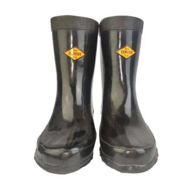 

PPE PLUS 30KV black latex high voltage electric protective safety boots