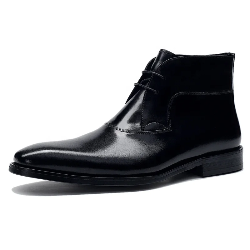 

American Style Dress Shoes Genuine Leather Ankle Winter Chukka Boots Men