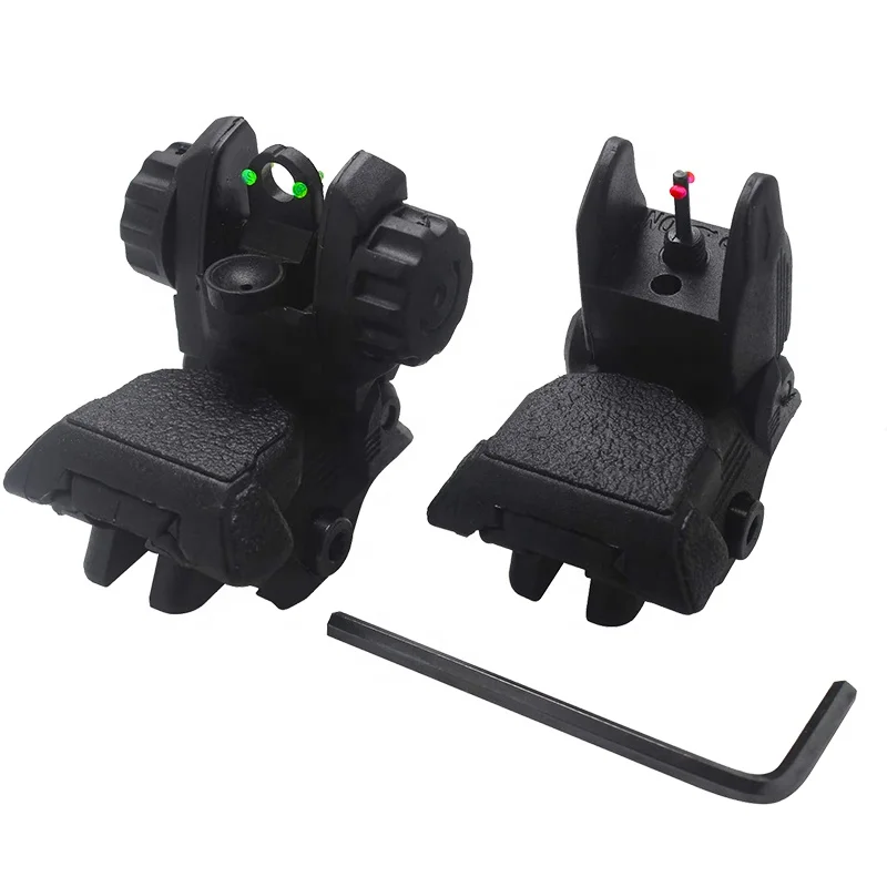 

AR15 Polymer fiber flip up front rear iron sights Mount Transition Iron Sight Ar15 Parts, Black