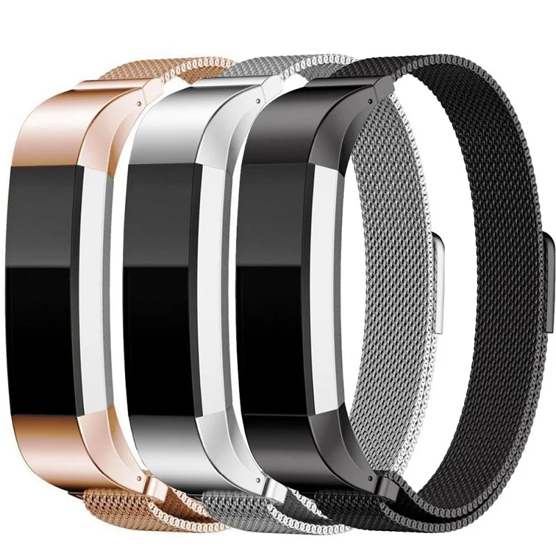 

for Fitbit Alta/Alta HR Stainless Steel Metal Replacement Bracelet Strap Magnetic Mesh Milanese Loop Watch Band, 11 colors