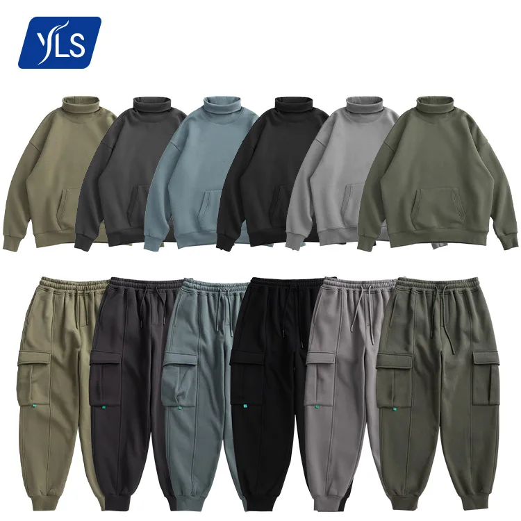 

YLS Trending Fashion Winter Crew Neck Custom Logo Tracksuit Gym Clothing Track Jogger Pants Unisex Oversized Sweatshirt Set