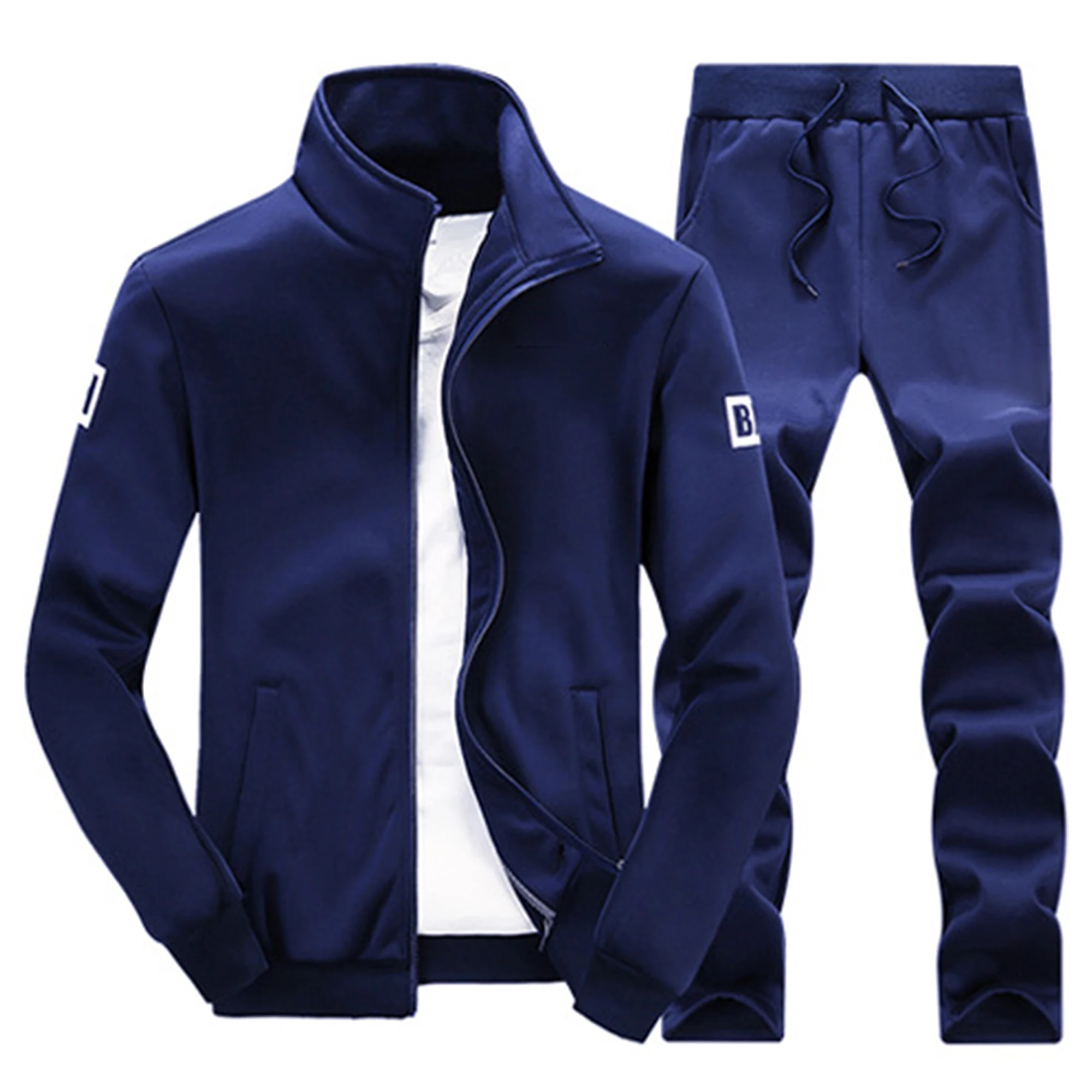 

premium designers sportswear male sport skinny jogging track jacket blank sweatsuit joggers suits sets mens tracksuits, Black,white,blue