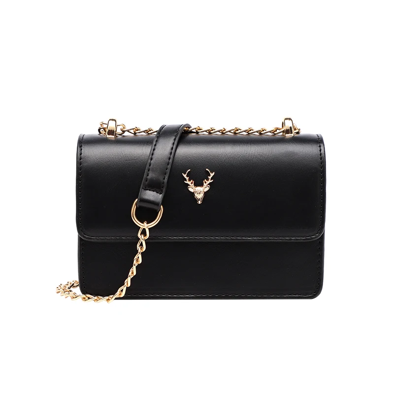 

2021 Fashion Pu Leather Small Crossbody Bag Women Handbags Ladies Chain Shoulder Bag, Black white gray