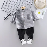 

14 Colors 2 Pieces Set Boys Shirt Pants Set Trousers Clothing Sets Blouse for Kids Baby Boy Overshirt Sweatshirt for 1to 6 Year