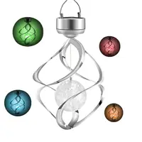 

Outdoor Waterproof Decoration Hanging Garden LED Color changing Solar Spiral Spinner Lamp Wind Chime lights for window