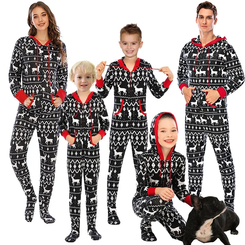 

2021 christmas hat pajamas Parent-Child clothing homewear women sleepwear for home