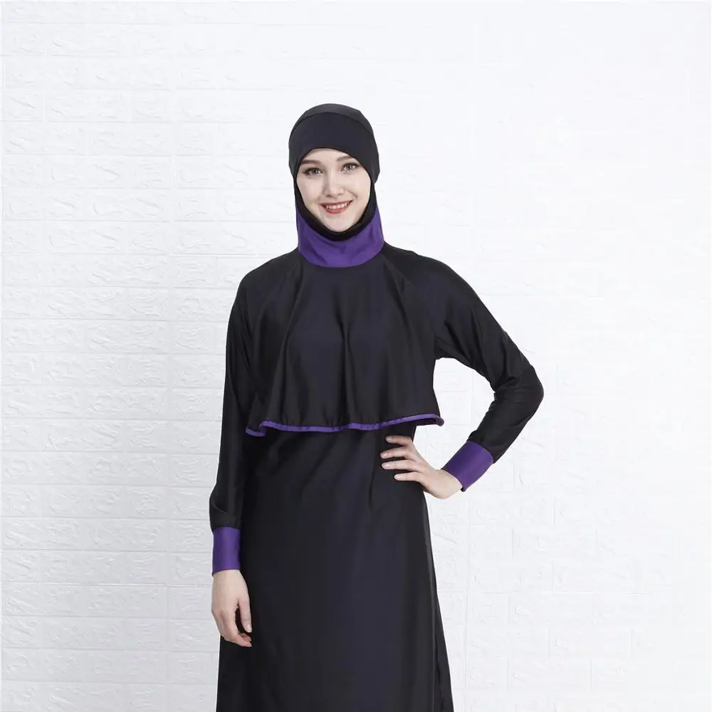 

FREE SHIPPING Pakistan Fashionable Burkini 2-Piece Beach Wear Islamic Clothing Women Swimsuit Muslim Girls Swimwear, Black
