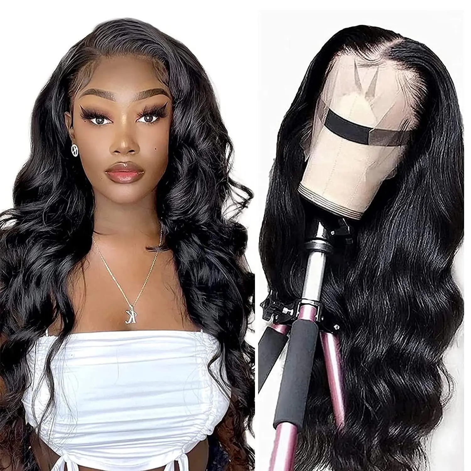 

Stylish Cheap Human Hair Wigs 150% Density 30 Inch Body Wave 13x4 Full Lace Human Hair Wig For Black Women
