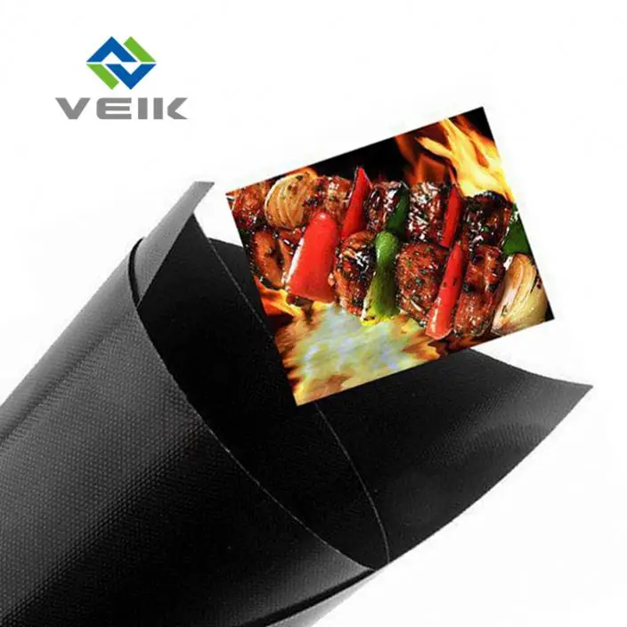 

With High Quality Non Stick Grill And Baking Mat Mats, Black