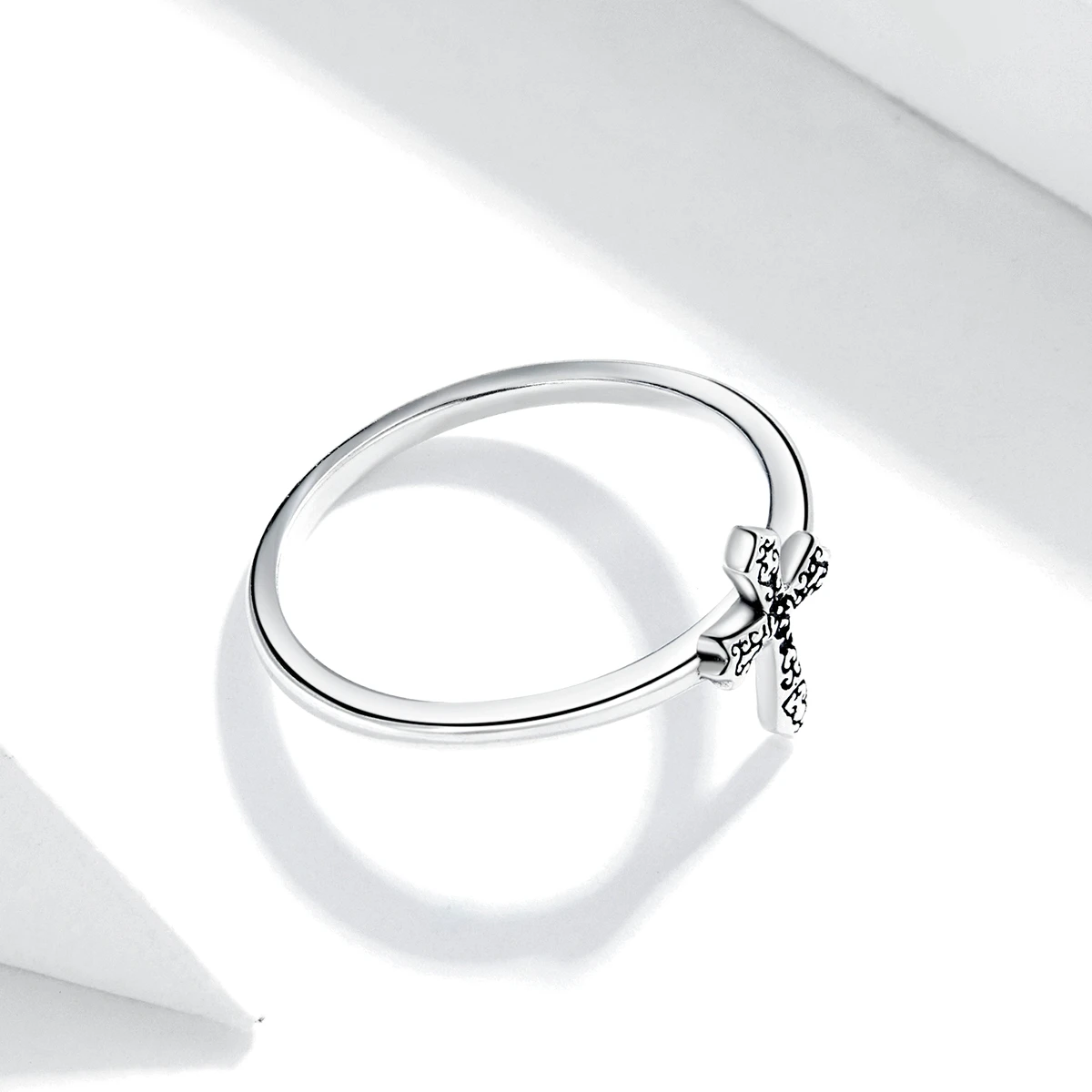 

Beautiful Jewelry Vine Cross Stacking Rings Vintage S925 Silver Ring
