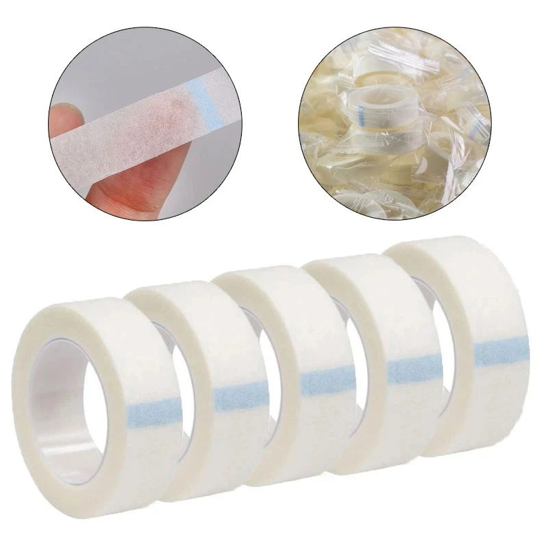 Eyelash Tape 9m Eyelash Extension Paper Tape Breathable Non-woven Cloth Adhesive Patches Under Eye Pad Individually Wrap