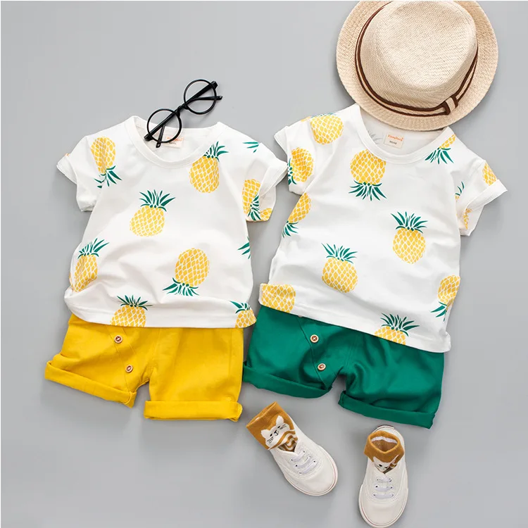 

2021Summer 2 pieces baby toddler T shirts shorts little kids sports pants clothes suits lil boys teenager children clothing sets