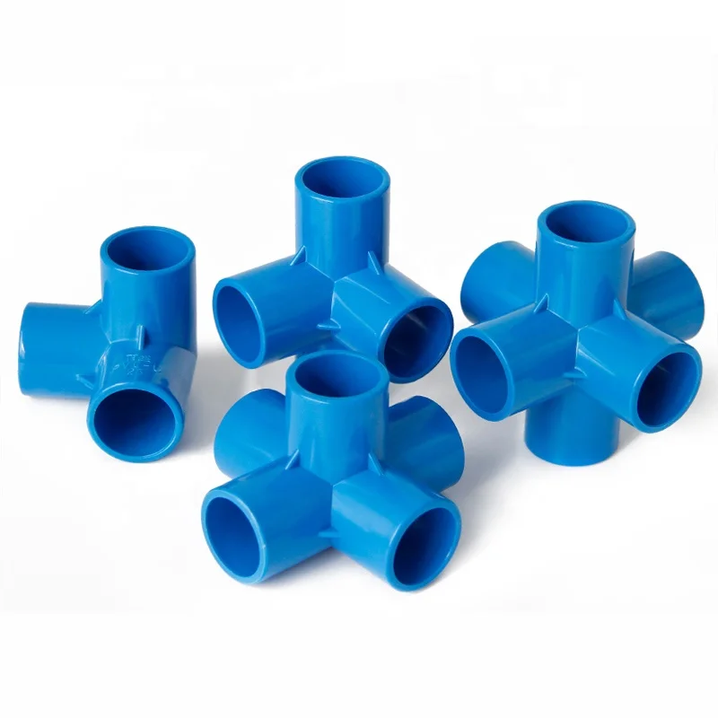 Pvc Pipe Conduit Tube Fitting 5 Way Connector 50mm Blue Grey Color