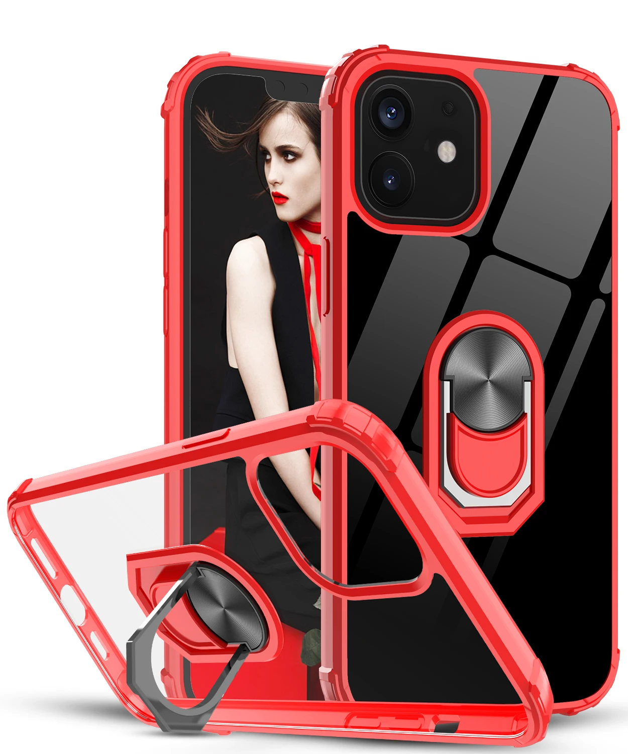 

LeYi PHONE CASE 3D Ring phones accessories for iphone 11 12 13 shockproof anti-fingerprint cases