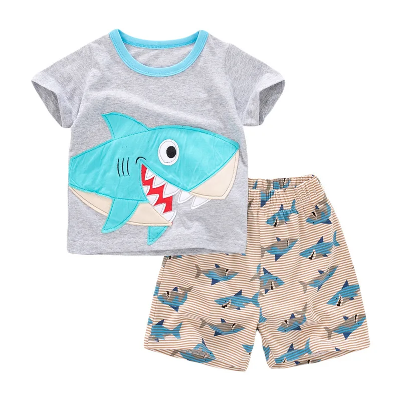 

Summer New Boys and Girls Suits Cotton O-Neck Kids Suit Baby Two-piece Sets