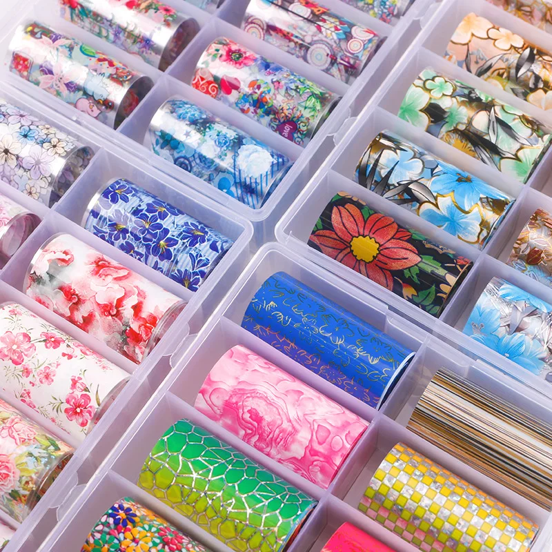 

Fast Shipping 2021 New Design Flame Heart Butterfly Love Starry Sky Transfer Paper Nail Art for Valentine's Day, Colorful