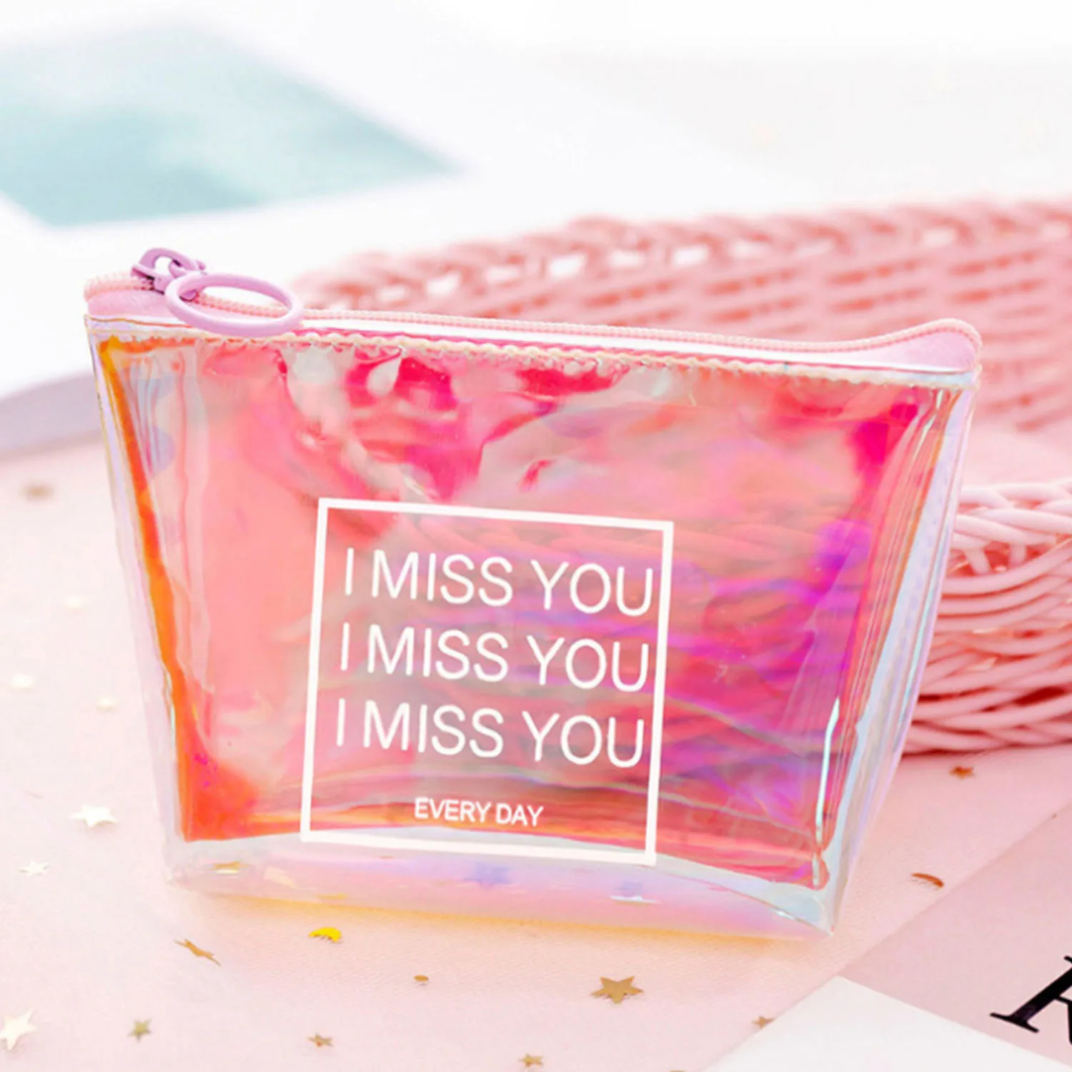 
Wholesale Laser PVC Wallet Zipper Bag for Girl 