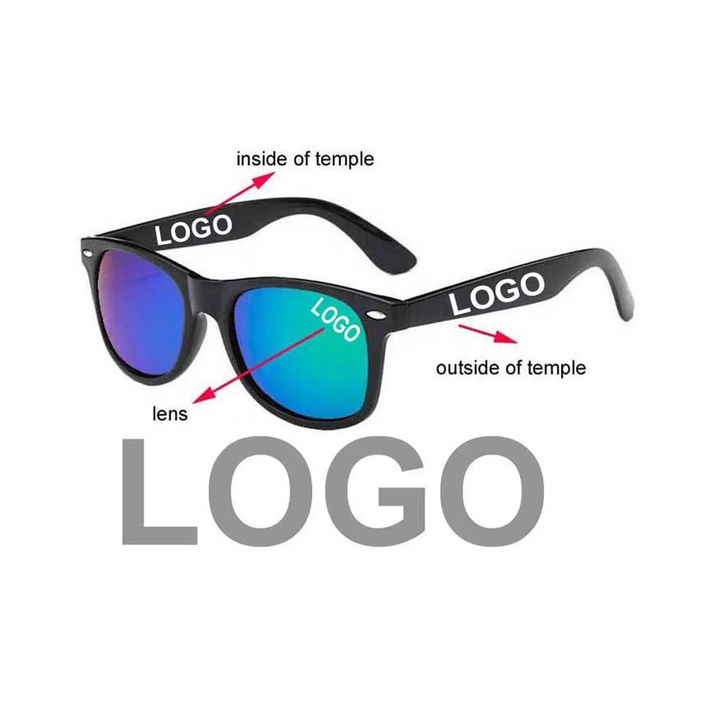 

Wholesale Sun glasses RPET recycled pc Event wedding festival Men cheap print Women Plastic Promotion Logo Custom Sunglasses