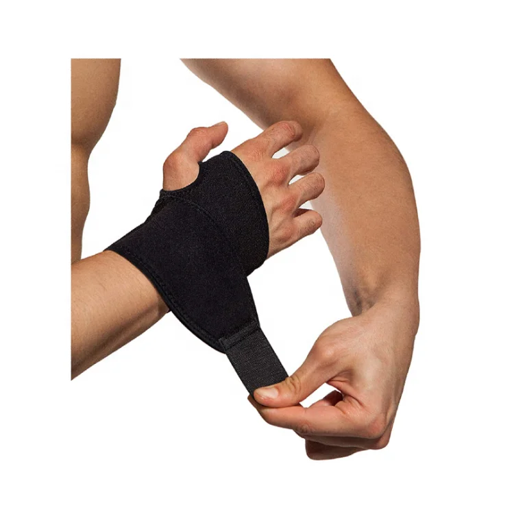 

Hot sale adjustable professional sports wrist guard Wraps with Wider Thumb Loops, Black