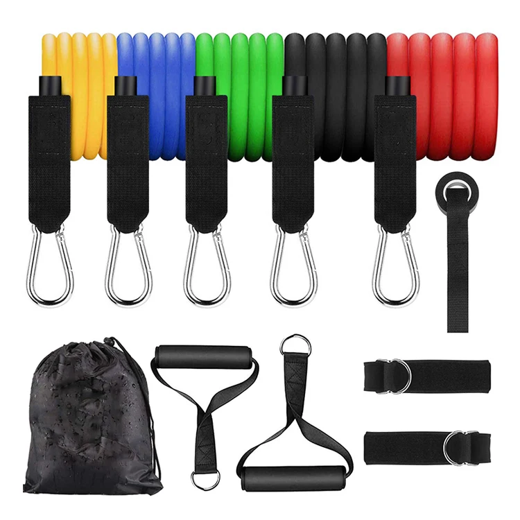 

100 lbs 150 lbs Tpe Resistance Band, Gym Fitness Equipment Exercise Bands with Handles, 5 colors