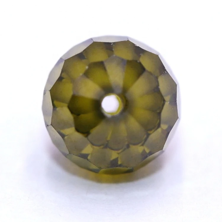 

Perfectly cut hexagonal cross section with 1mm holes Peridot Cubic Zirconia spherical stone beads