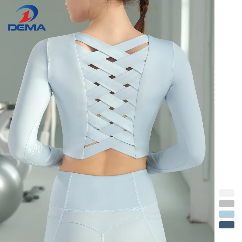 

Manufacturer Wholesale Women Long Sleeve Sports Top Fitness Apparel Custom Plus Size Lady Fitness Gym Wear Yoga Sport Wear