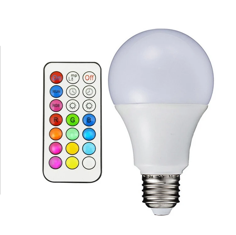 E27 B22 3W 5W 10W RGB+W Multicolor LED Lamp Light 16 million Color Changing Bulb + Remote Control led rgb bulb