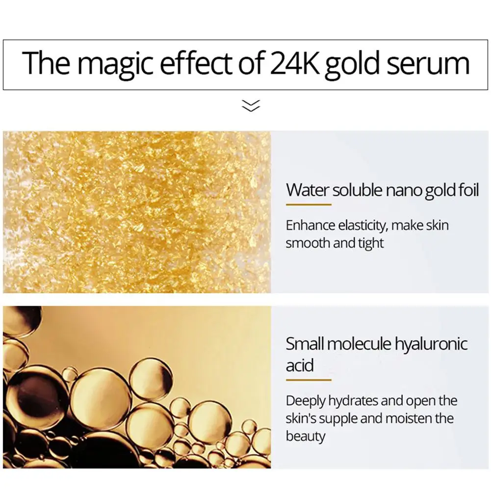 Anti-wrinkle Whitening Brighten Skin Care Face Firming Serum Beauty Shrink Pores Essence 24K Golden Face Serum