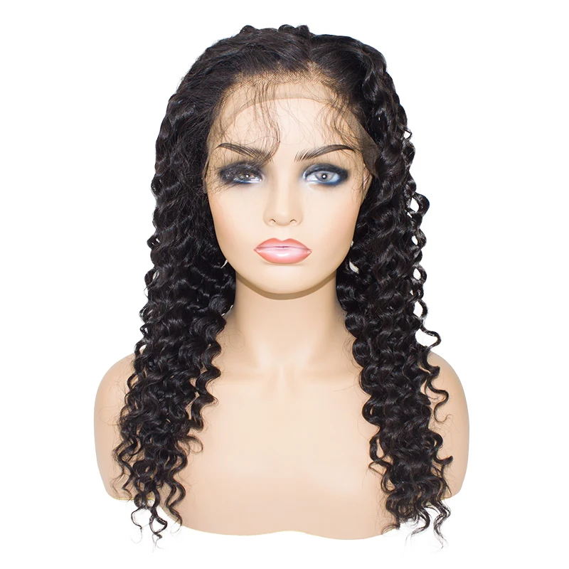 

Wholesale Deep Wave Wig For Black Women Human Hair Full Lace Wig Virgin Cuticle Aligned Hair