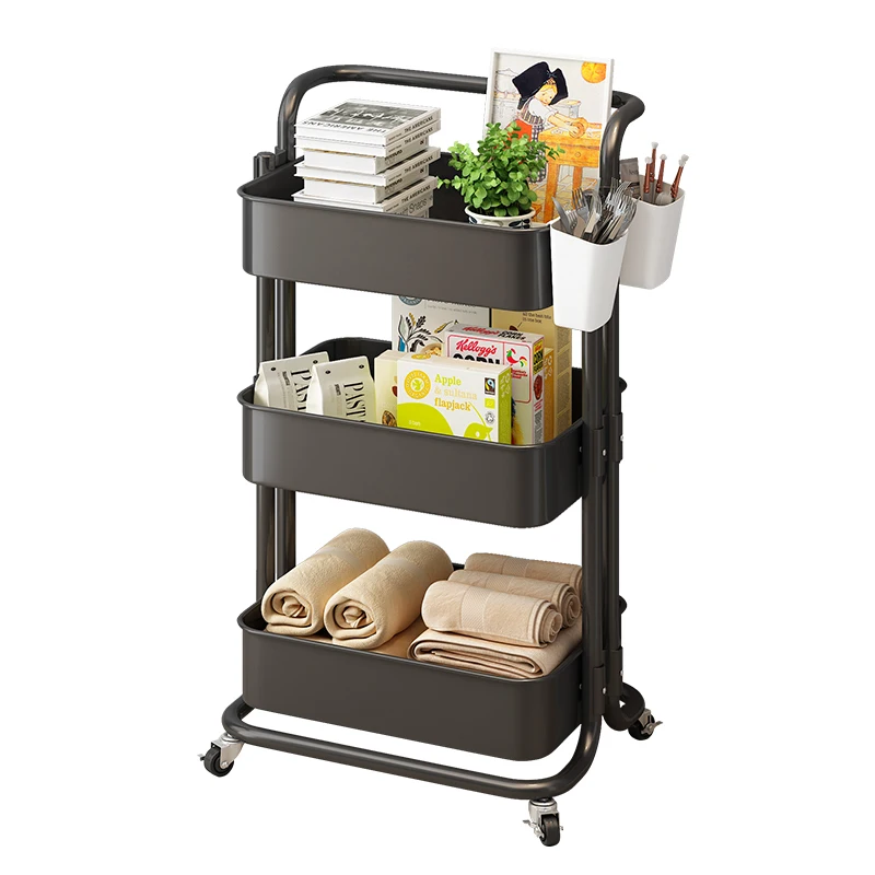 

High Quality Cheap Modern Design Kitchen Household Metal 3-layer Trolley