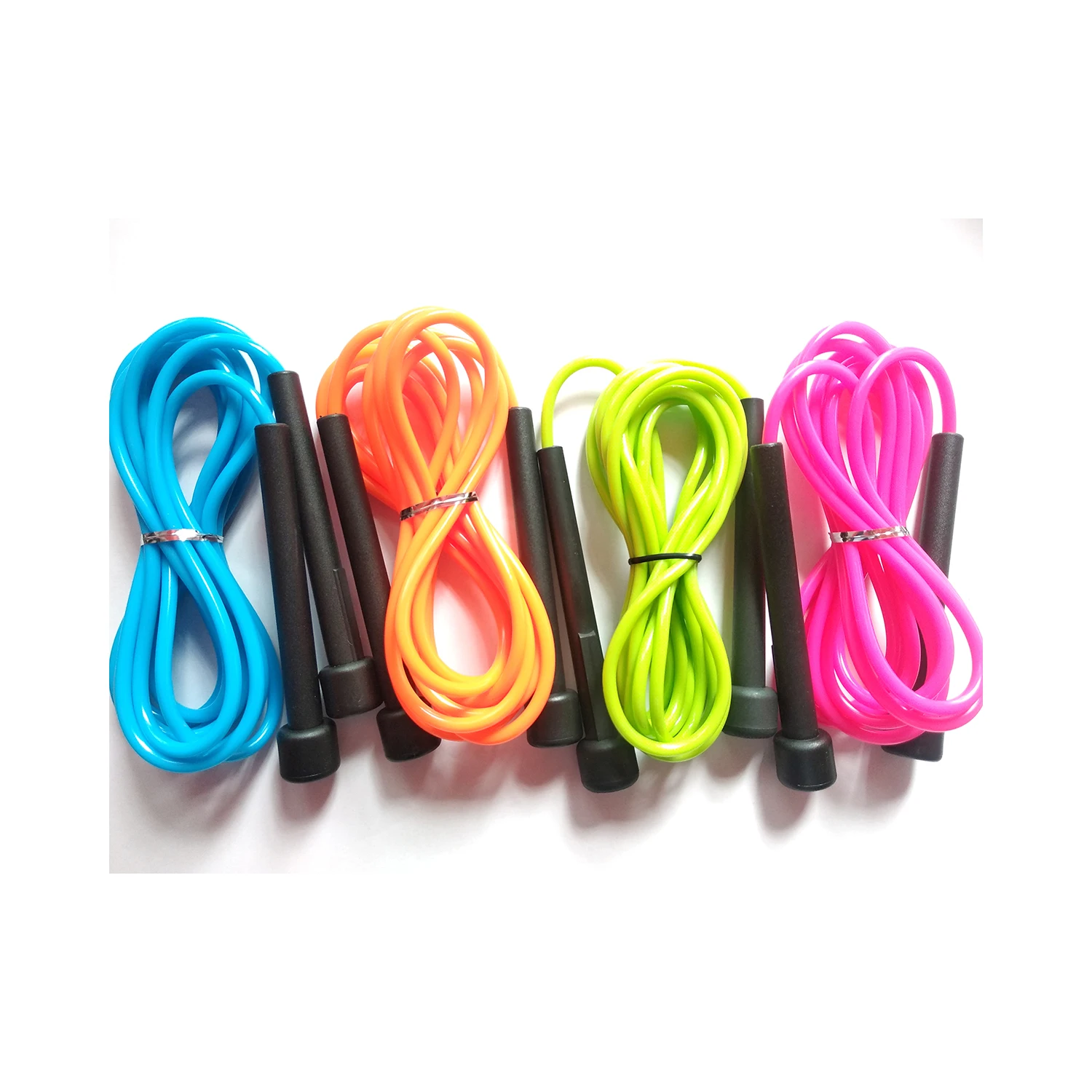 

Adjustable custom Plastic Kids Jump Rope of PVC with Custom Logo, Black