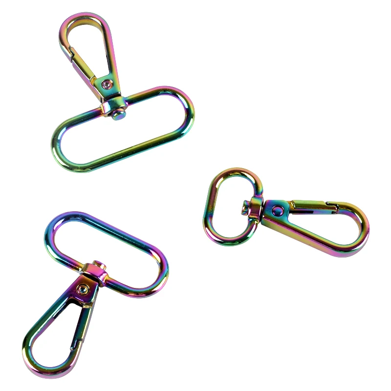 

Fashion Bag Accessory Adjustable Swivel Clips Hardware rainbow Lobster Snap Hook, Rainbow color