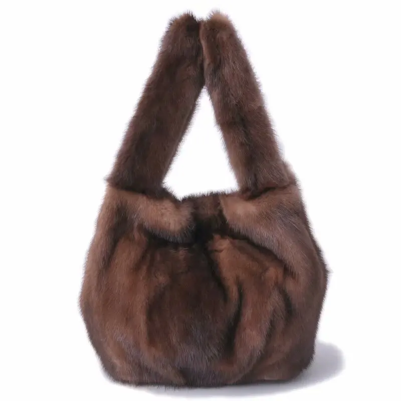 

Fashion Mink Fur Handbags Lady Luxury Fluffy Large Capacity Tote Bags S7972