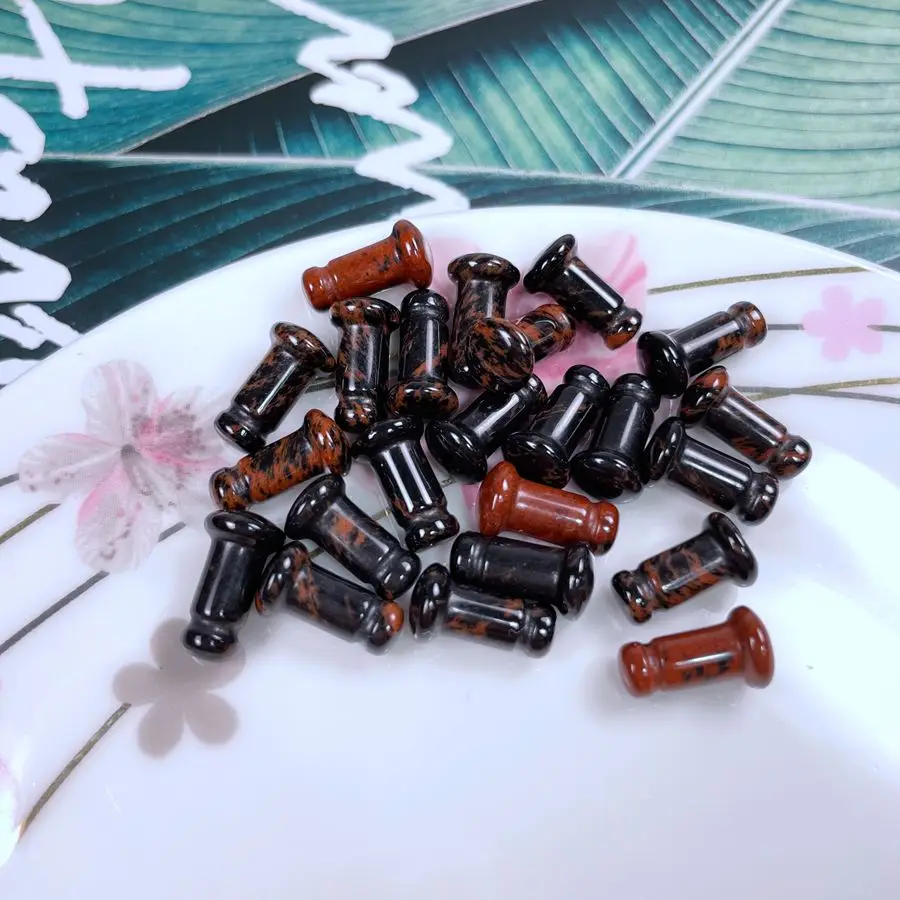 

High Quality Natural Mahogany obsidian single flare plug stone ear plug ear expander Body Piercing Jewelry