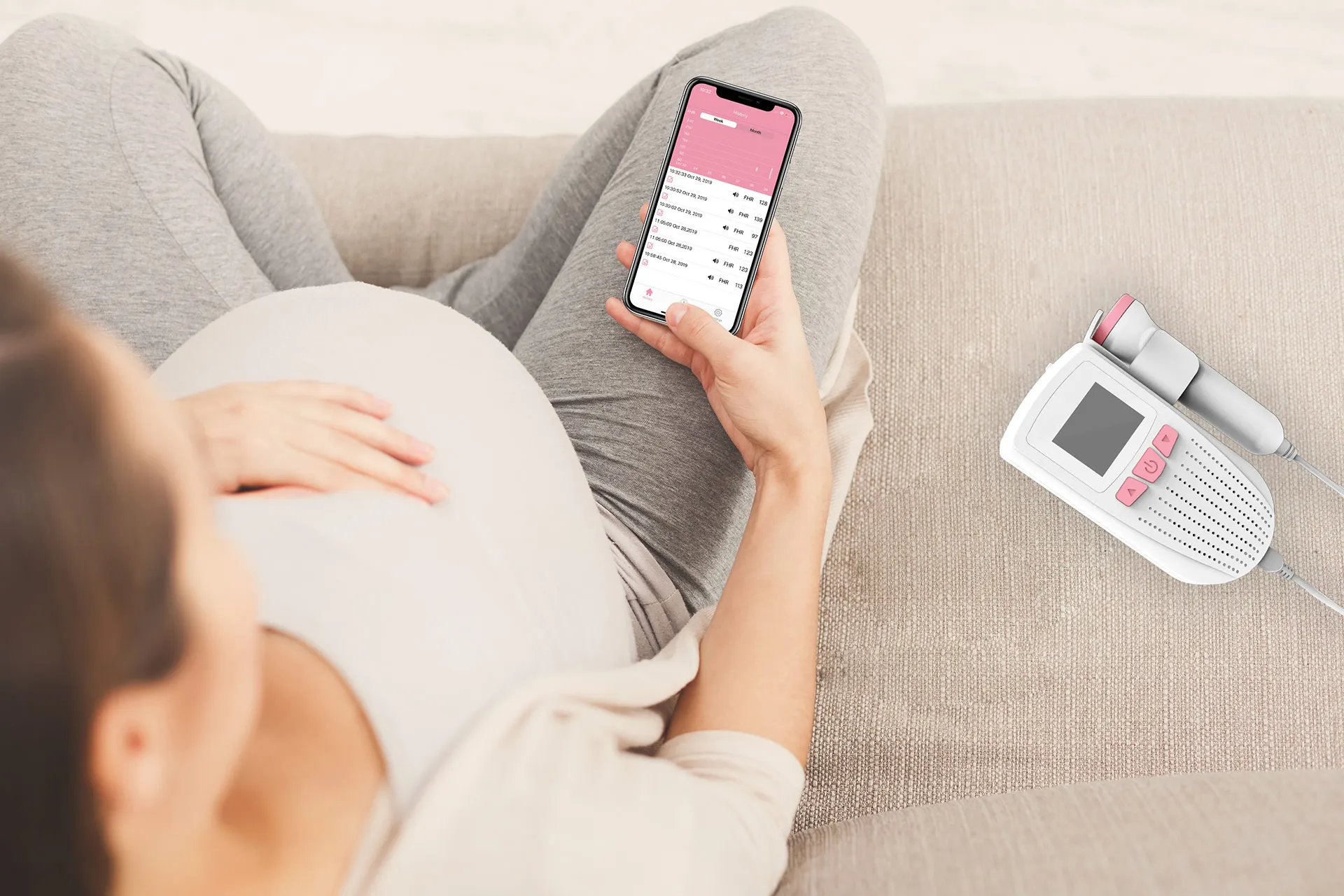 Wellue Monitor De Batimento Cardíaco Fetal,Babytone,App Gratuito,Com App Para Ouvir O Coração Do Bebê Gratuito