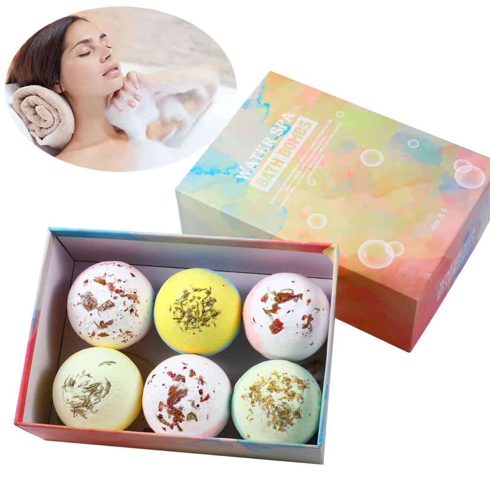 

OEM ODM Cupcake Bath Bomb Natural Essential Oils Skin Care Bathbombs 6 Pcs Gift Set Packaging Home SPA Bubble Shower Steamers