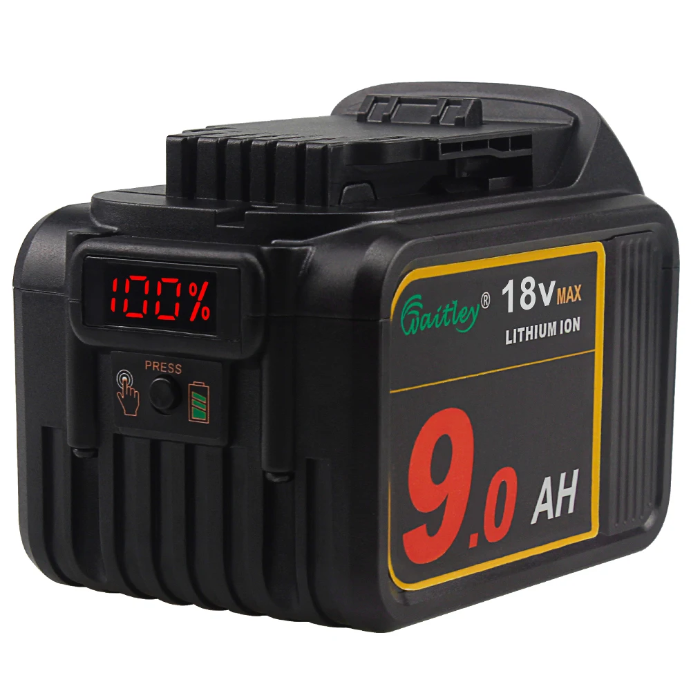 
Waitlely 20V/18v 9.0ah DCB200 DCB184 Replace Battery with LED Indicator Compatible with Dewalt 20V DCB206 DCB204 Cordless Tools  (62311089872)