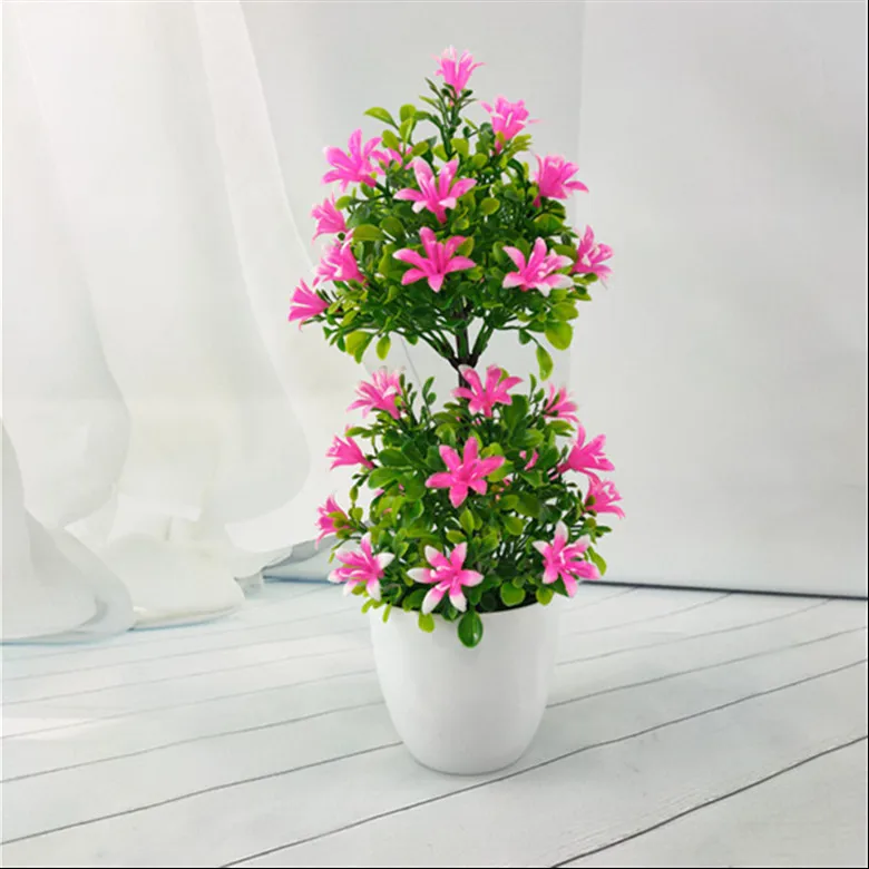 

Artificial Flower Plant Home Decoration Accessories Lovely Potted Bonsai Flowers JY7