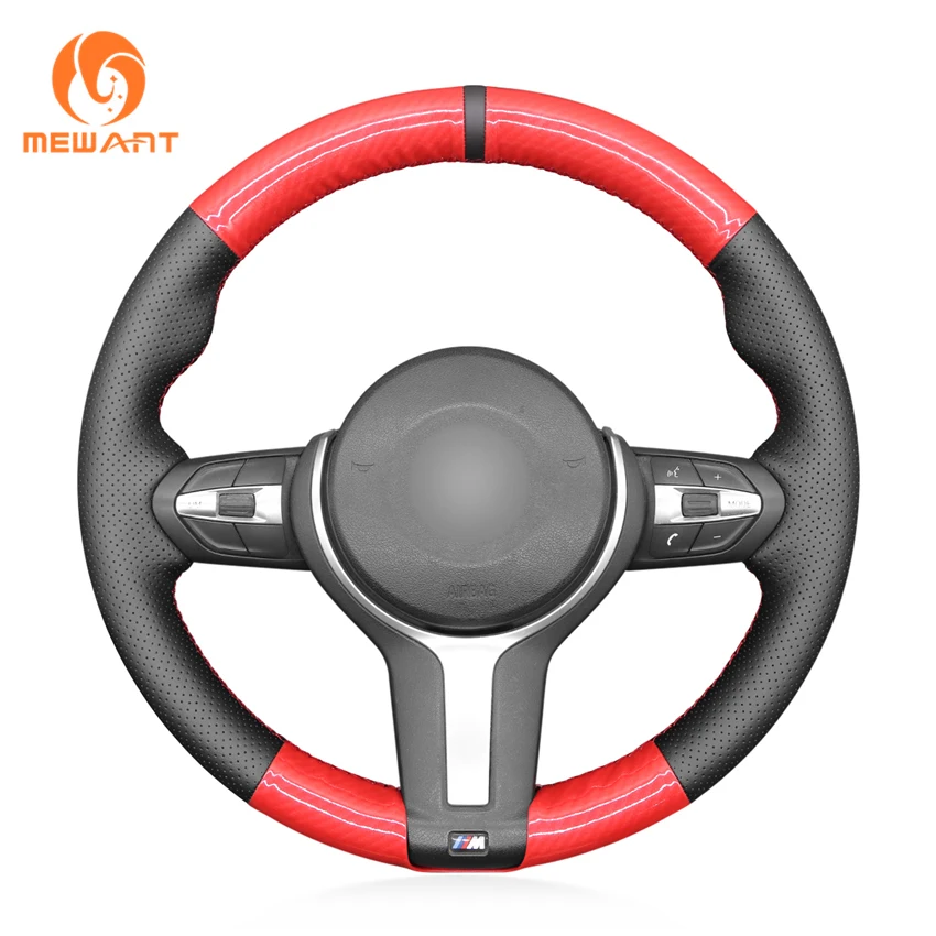 

MEWANT For BMW M Sport F20 F21 F22 F23 F46 F46 X1 F48 X2 F39 Fashion Wholesale Diy Steering Wheel Cover Leather Carbon Fiber