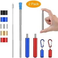 

New China Manufacturer Silicone Wheat Straw Collapsible Telescopic Straw Stainless Steel Reusable Drinking Straws