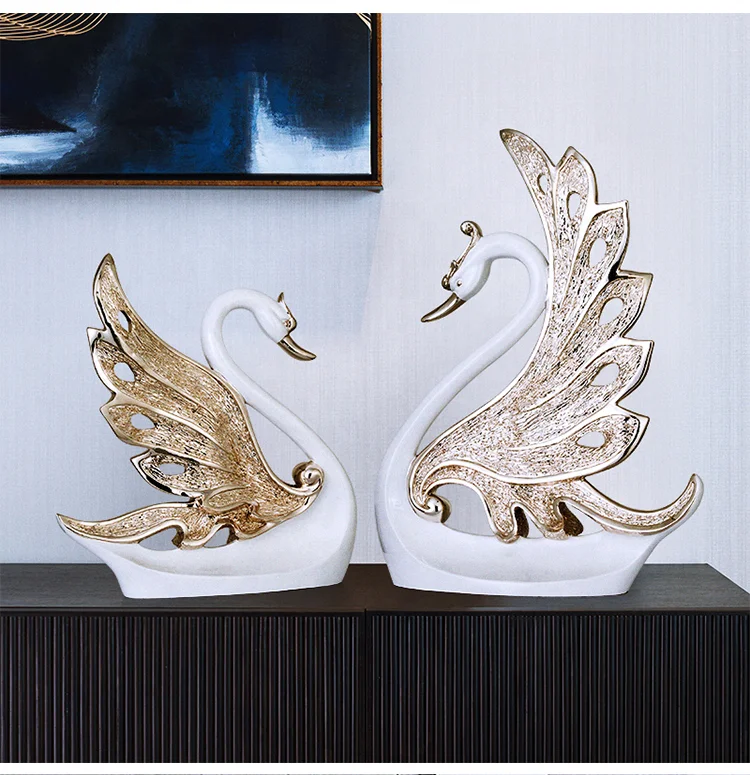 
Handicrafts large small size sculpture polyresin resin swan animal statue 